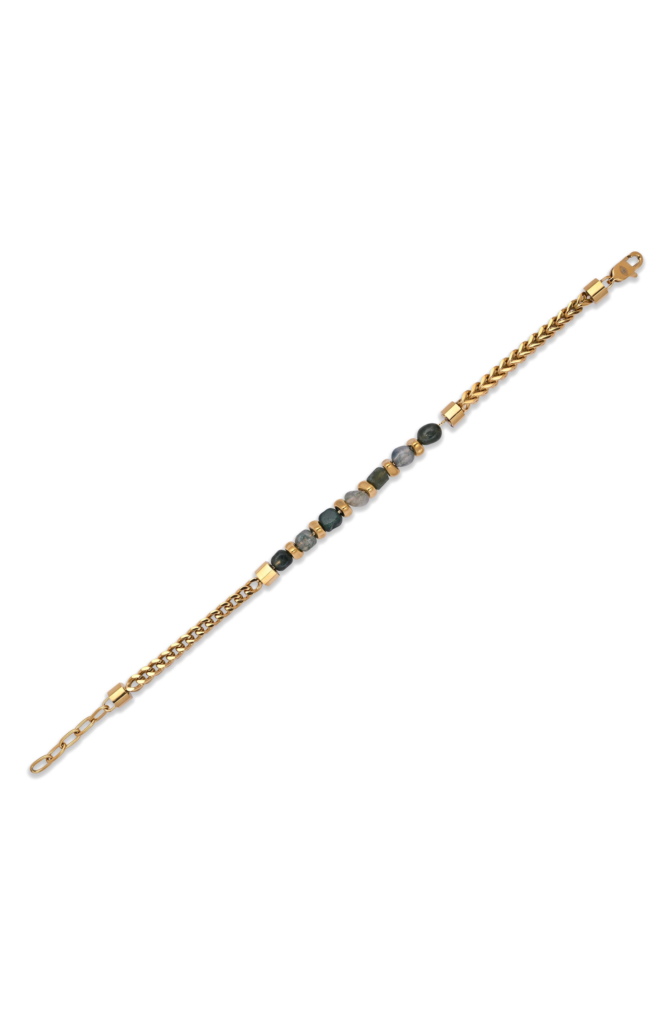 EYE CANDY LOS ANGELES Isaac Agate Beaded Chain Bracelet (Women ...