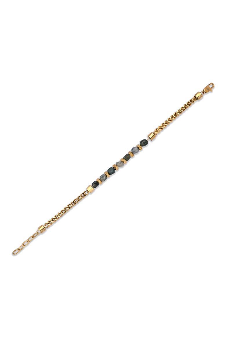 Isaac Agate Beaded Chain Bracelet, Alternate, color, GOLD/ GREY