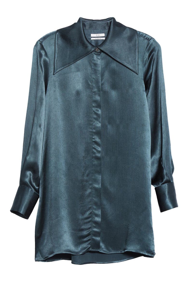 Crinkle Satin Jacket, Alternate, color, TEAL
