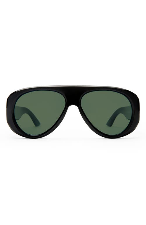 Le Specs Dream Boat 57mm Polarized Aviator Sunglasses in Black/khaki Mono Polarized at Nordstrom
