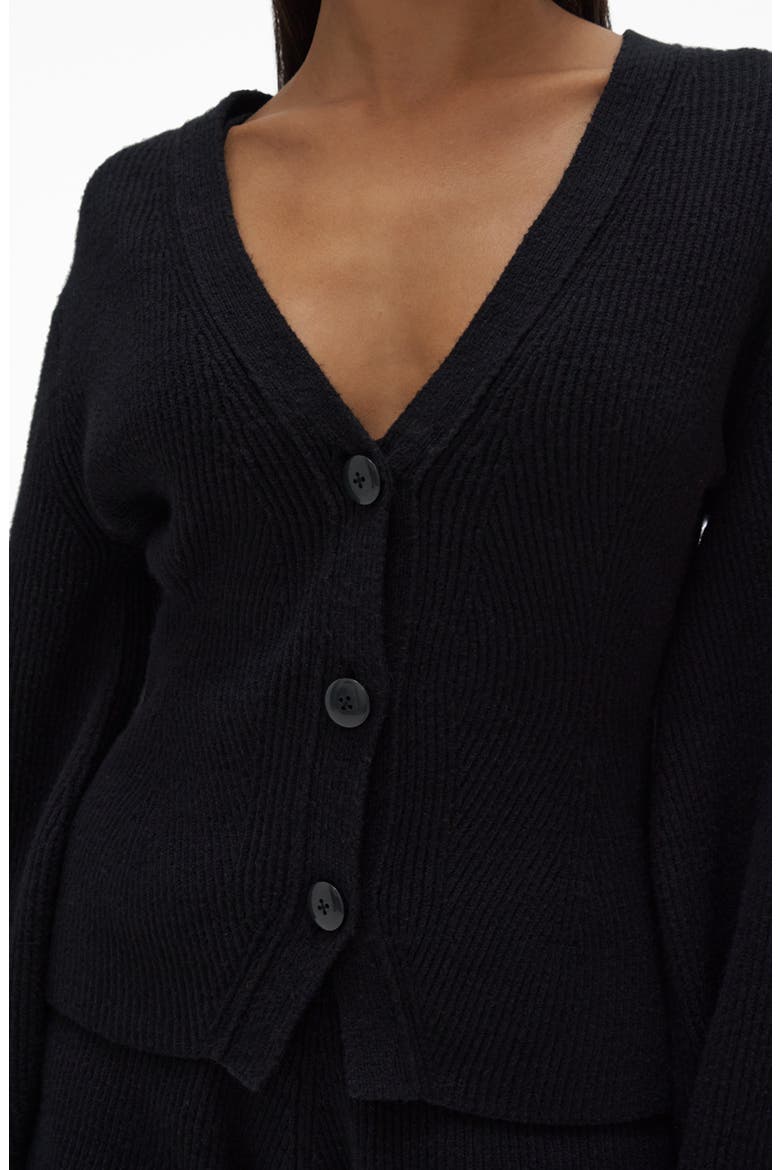 Cozy Rib Cardigan, Alternate, color, BLACK