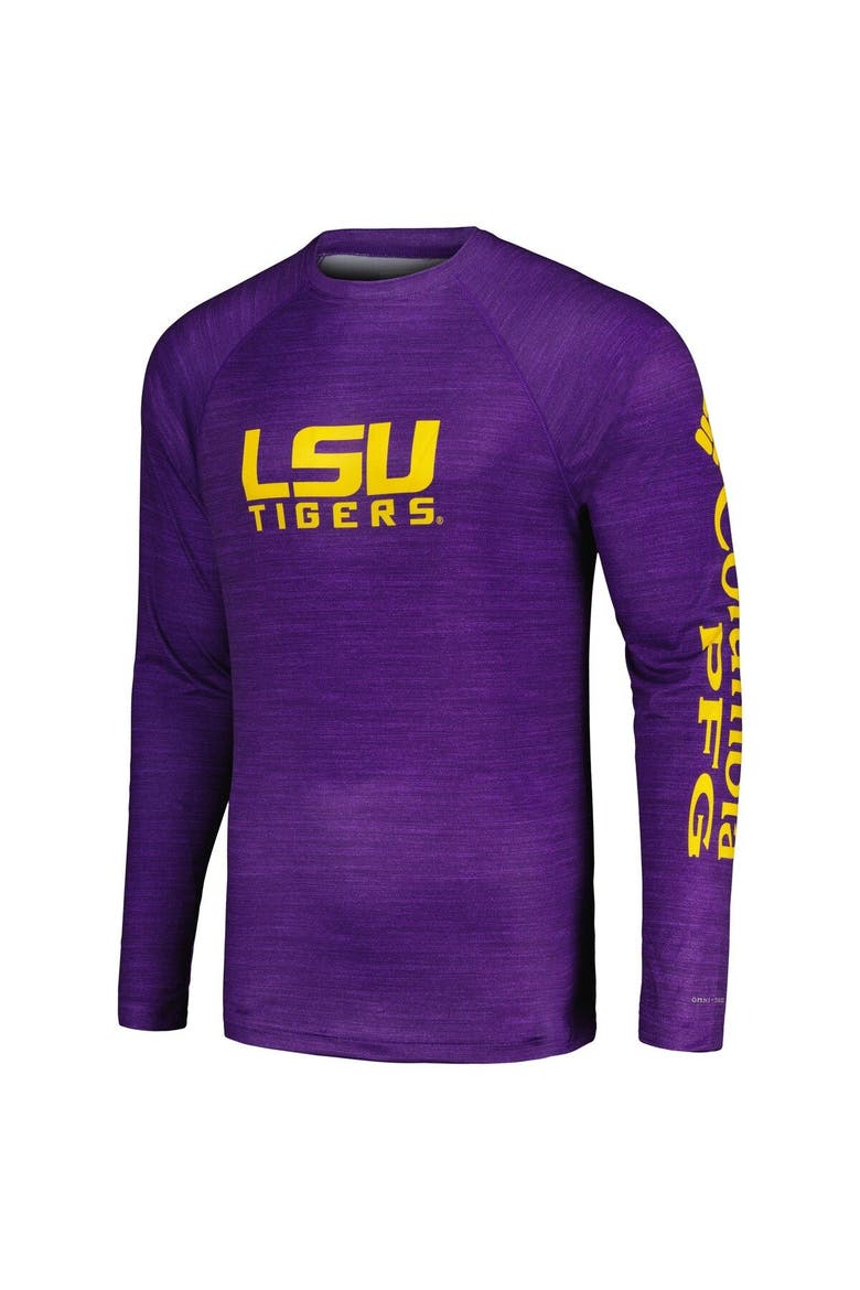 Men's Columbia  Purple LSU Tigers PFG Terminal Tackle Omni-Shade Raglan Long Sleeve T-Shirt, Alternate, color, Purple