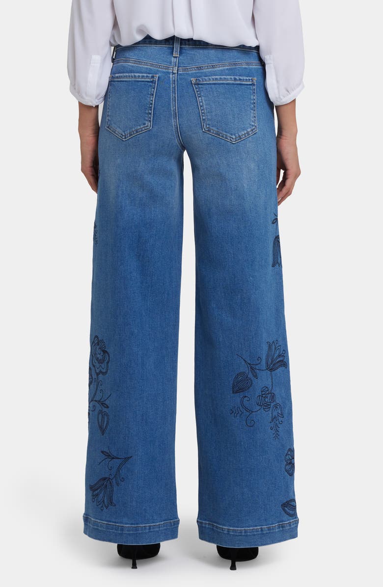 NYDJ Teresa Embroidered High Waist Wide Leg Jeans, Alternate, color,