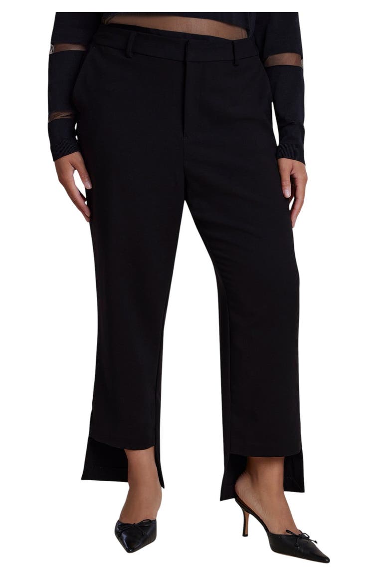 Step Hem High Waist Trouser (plus), Main, color, BLACK ONYX