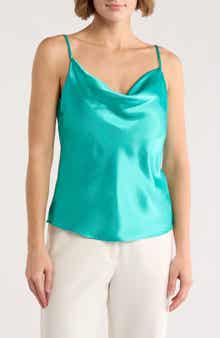 matty m. Cowl Neck Satin Camisole