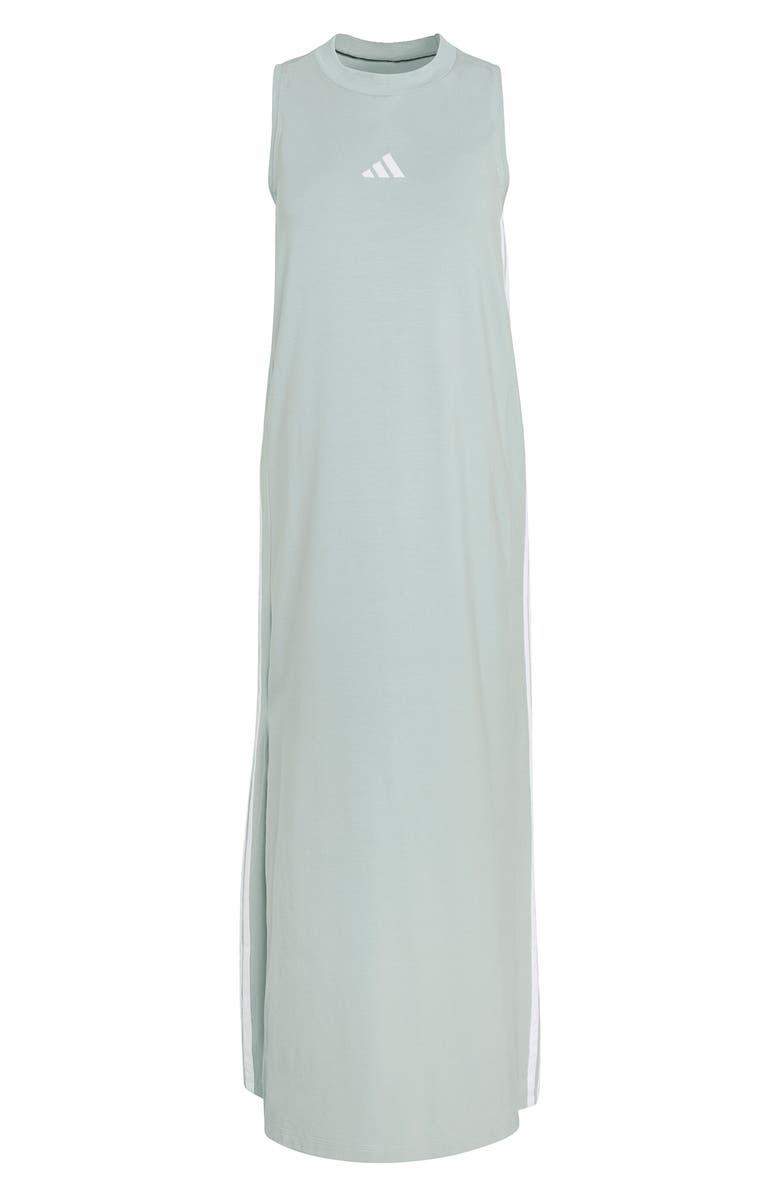 adidas Essentials 3-Stripes Racerback Midi Dress, Alternate, color, Wonder Sage/ White/