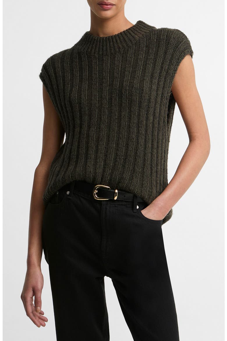 Anastasia Ribbed Sweater Vest, Main, color, OLIVE MULTI