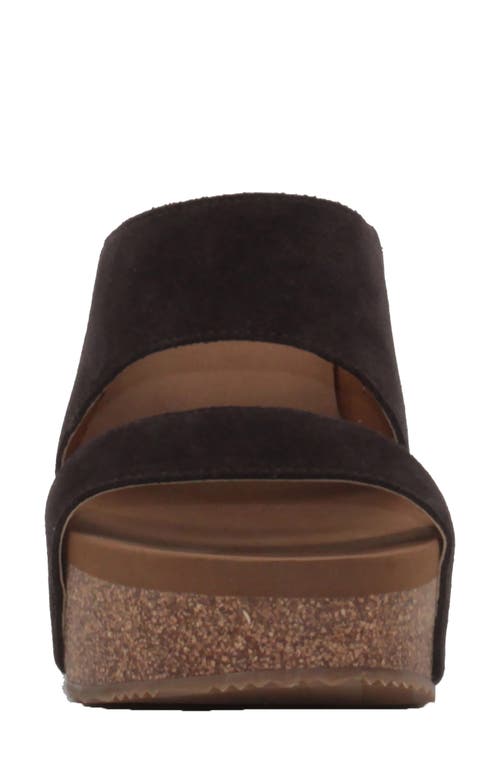 Volatile Remini Platform Wedge Slide Sandal In Brown Suede