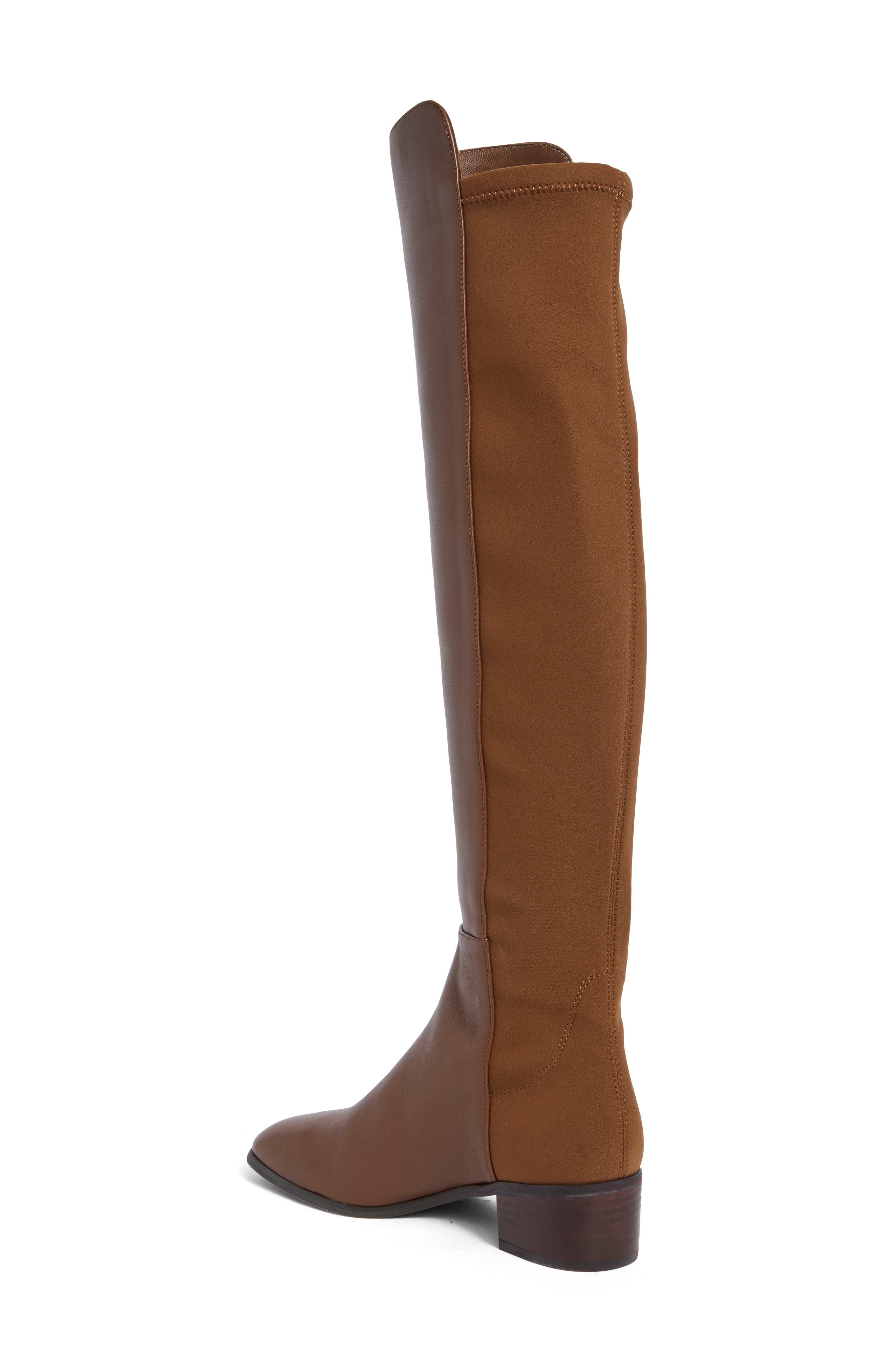 City Block Square Toe Leather Knee High Boot, Alternate, color, COFFEE