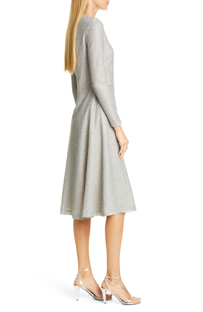 St. John Evening Embellished Netting Knit Fit & Flare Dress, Alternate, color, 