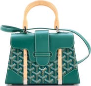 Pre-Owned Goyard Structured Saigon Top Handle Bag Coated Canvas with Leather Mini