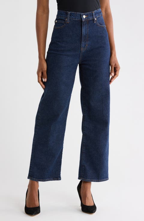 The Wide High Waist Ankle Wide Leg Jeans
