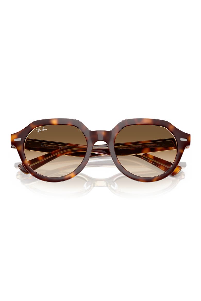 Gina 53mm Gradient Square Sunglasses, Alternate, color, CLEAR BROWN MULTI