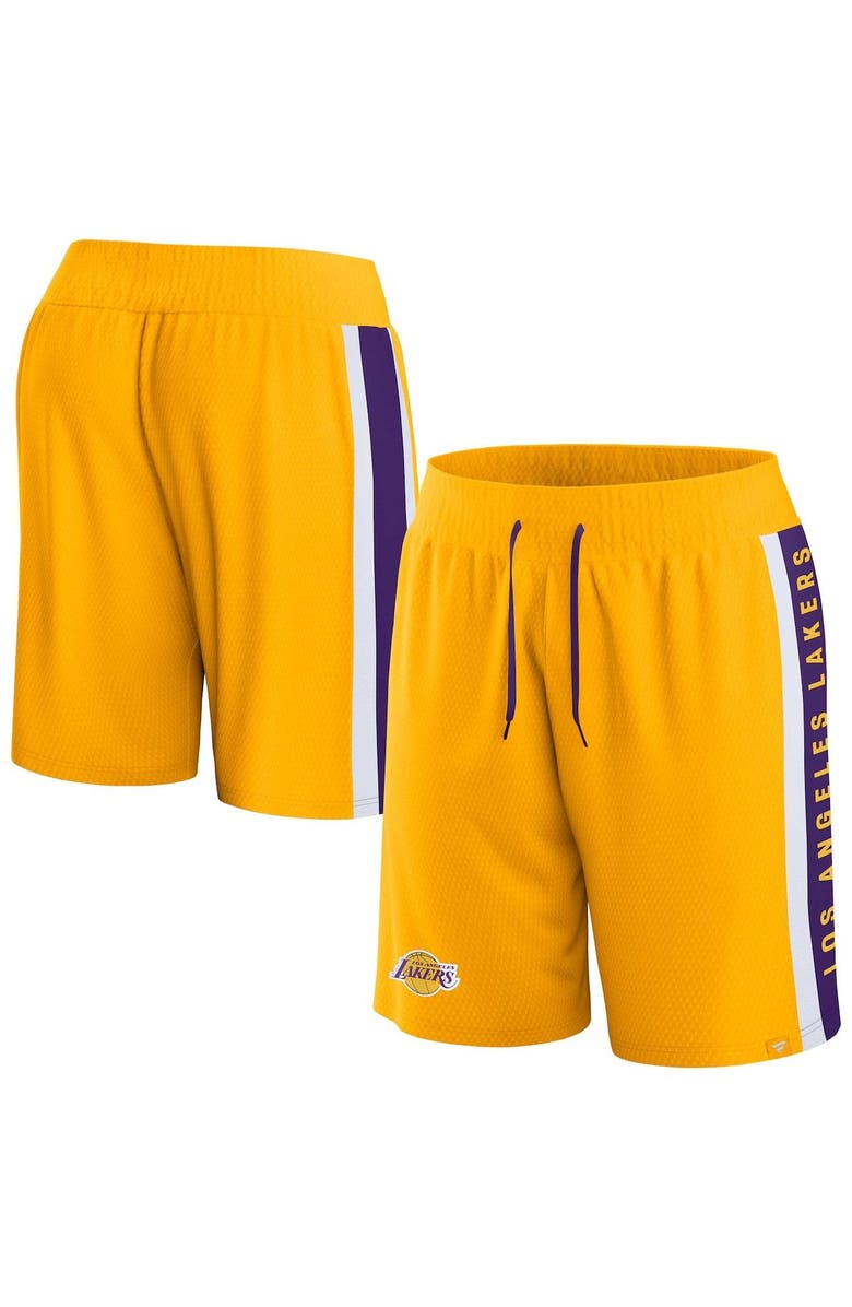 FANATICS Men's Fanatics Branded Gold Los Angeles Lakers Referee Iconic Mesh Shorts, Main, color, 