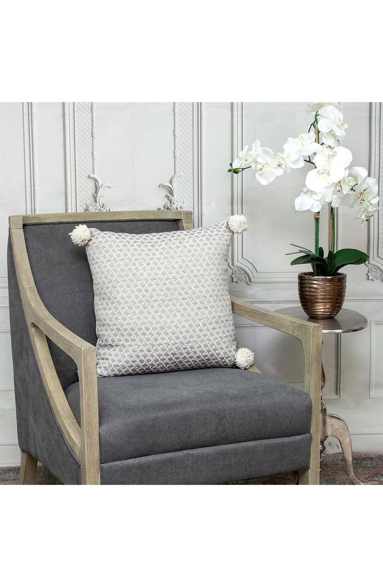 PARKLAND COLLECTION Allegro Transitional Ivory Throw Pillow, Alternate, color, Ivory