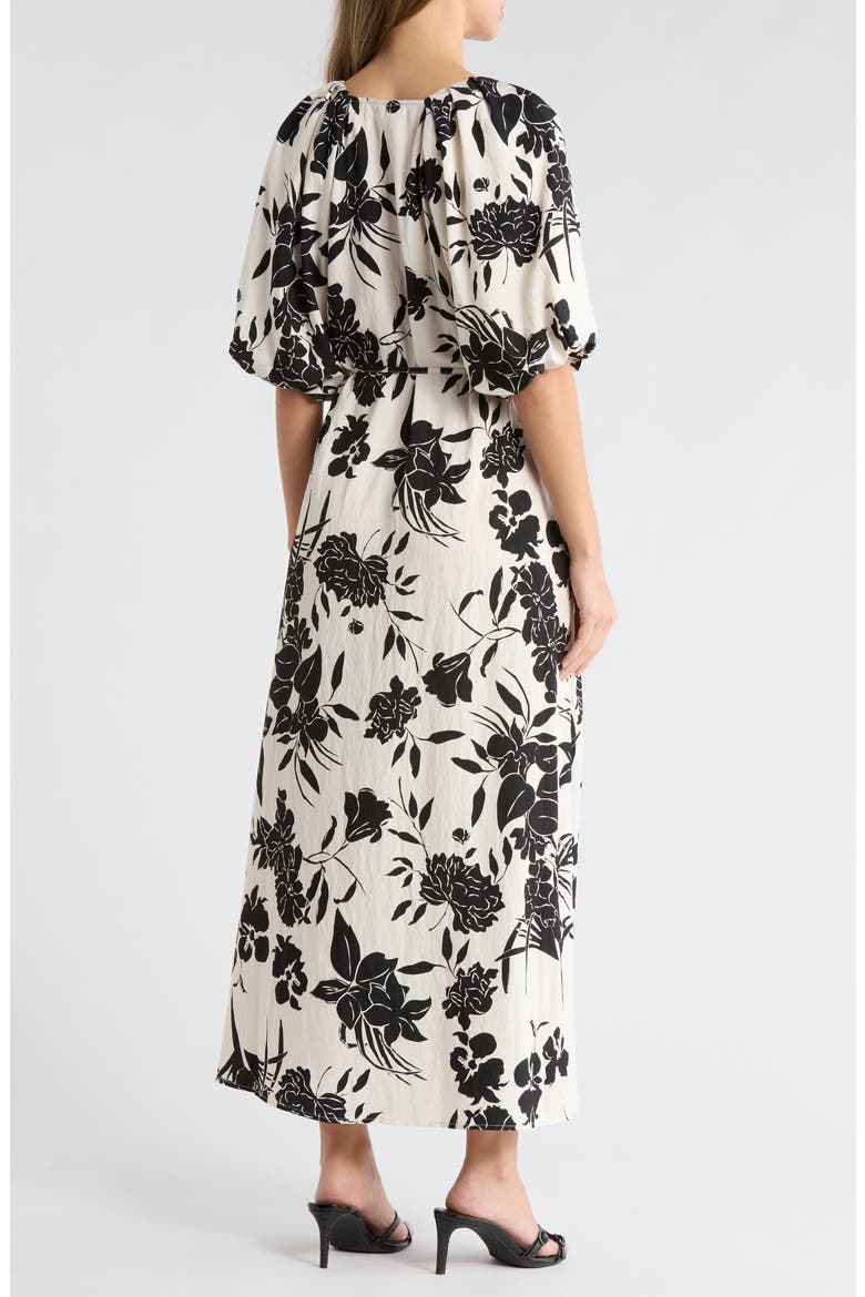 Floral Puff Sleeve Maxi Dress, Alternate, color, MARSH/ BLACK TROPICAL FLORAL