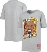 Mitchell & Ness Youth Mitchell & Ness Alonzo Mourning Heathered Gray Miami Heat Hardwood Classics King of the Court Player T-Shirt