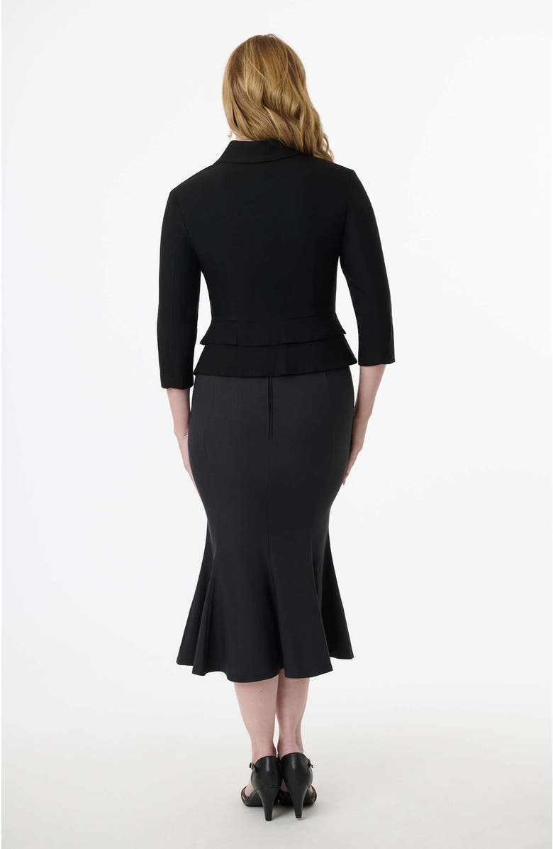 Unique Vintage Boucle Trumpet Skirt, Alternate, color, Black