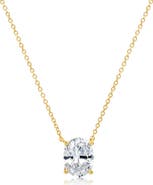 Crislu Oval Cut Cubic Zirconia Pendant Necklace