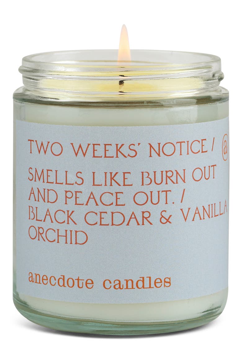 Two Weeks' Notice Candle, Alternate, color, BLUE
