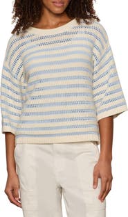 Sanctuary Elle Stripe Crochet Knit Sweater