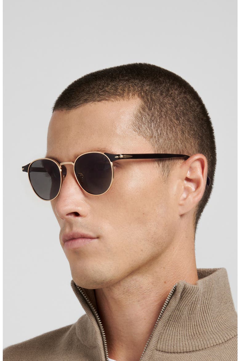 DB 1223/S 49mm Round Sunglasses, Alternate, color, GOLD BLACK/ GREY