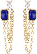 ATHRA LUXE Stone and Cubic Zirconia Chain Drop Earrings