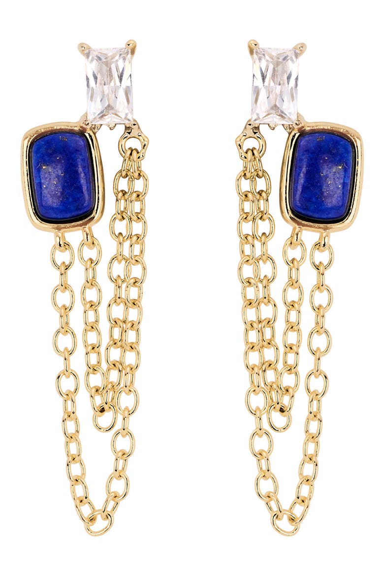 Stone and Cubic Zirconia Chain Drop Earrings video