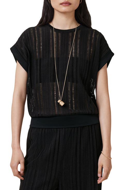 Giana Open Stitch Short Sleeve Sweater