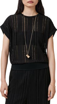 AllSaints Giana Open Stitch Short Sleeve Sweater