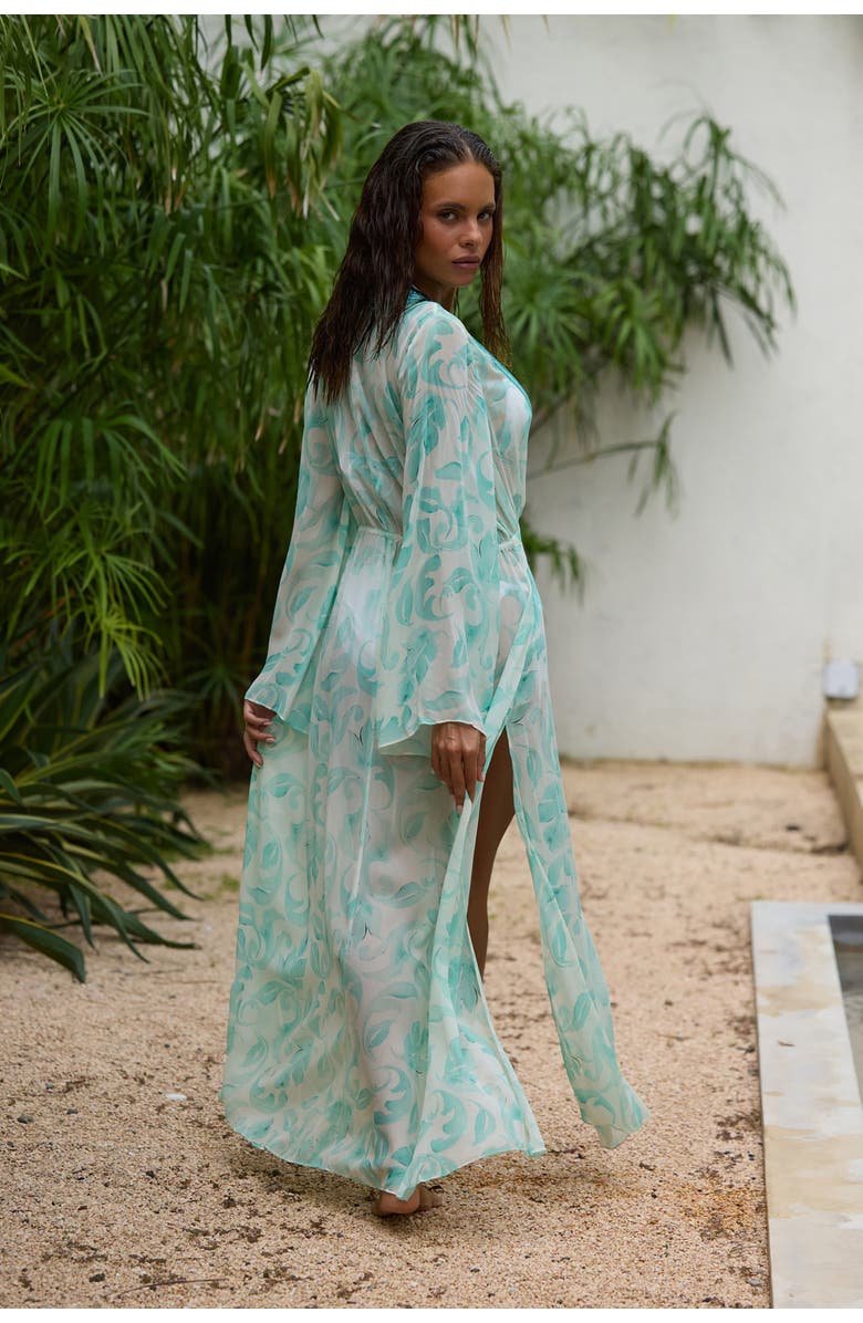 Calypso St. Barth Estelle Cover-Up, Alternate, color, Turquoise/ Turquoise