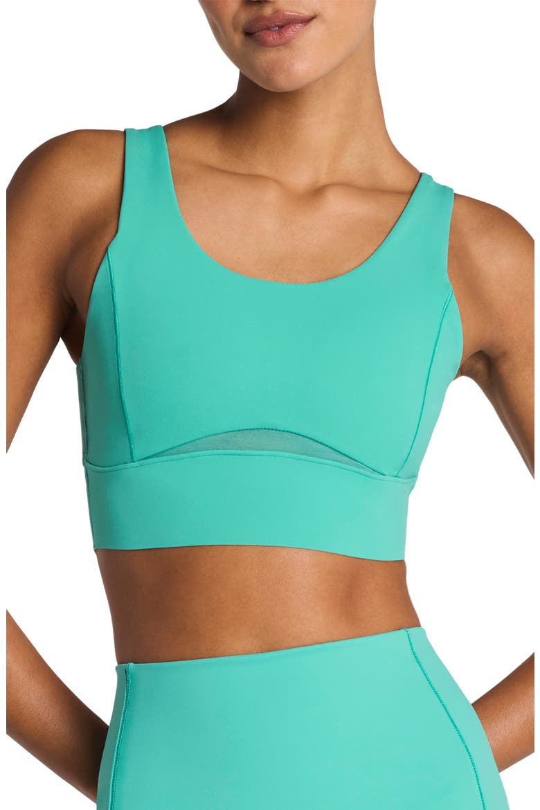 Meshery Longline Sports Bra, Main, color, TIDEPOOL