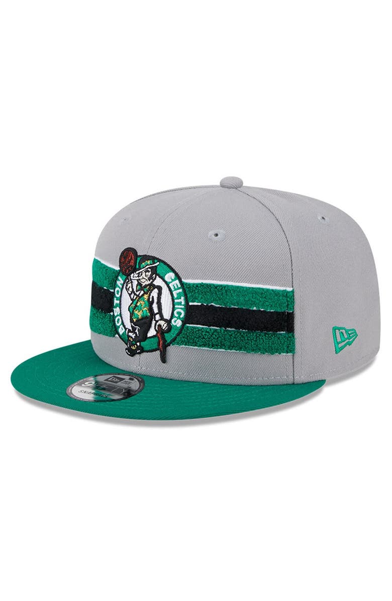 New Era Men's New Era Gray Boston Celtics Chenille Band 9FIFTY Snapback Hat, Main, color, Gray