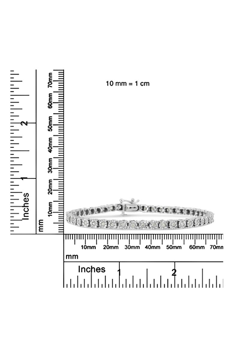 Haus of Brilliance Silver 1.0 Cttw Diamond Spiral Wave Curved-Link Tennis Bracelet, Alternate, color, White