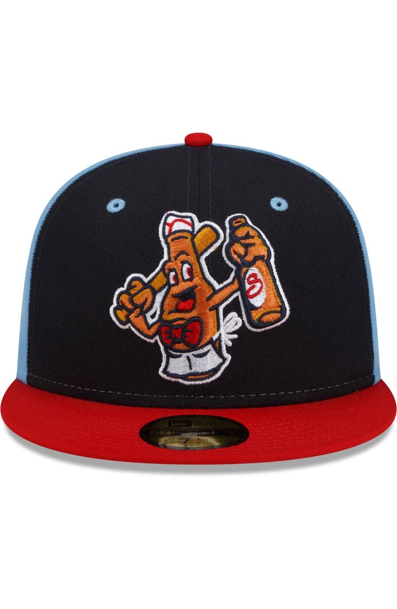 New Era Men's New Era Navy/Red Salem Red Sox Theme Night 59FIFTY Fitted Hat, Alternate, color, Navy