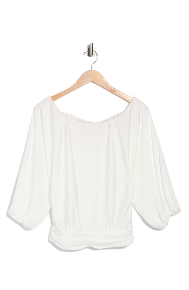 Ramy Brook Sonja Off the Shoulder Long Sleeve Cropped Top, Alternate, color, Ivory
