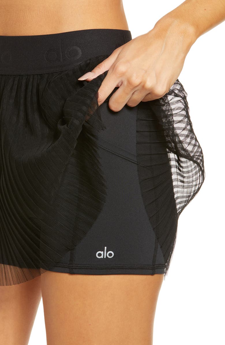 Alo Flirty Mesh Overlay Tennis Skirt, Alternate, color,