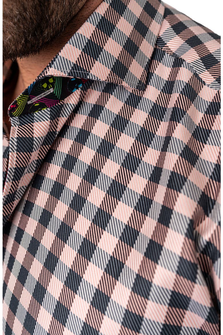 Einstein Squares White Regular Fit Plaid Button-Up Shirt, Alternate, color, WHITE