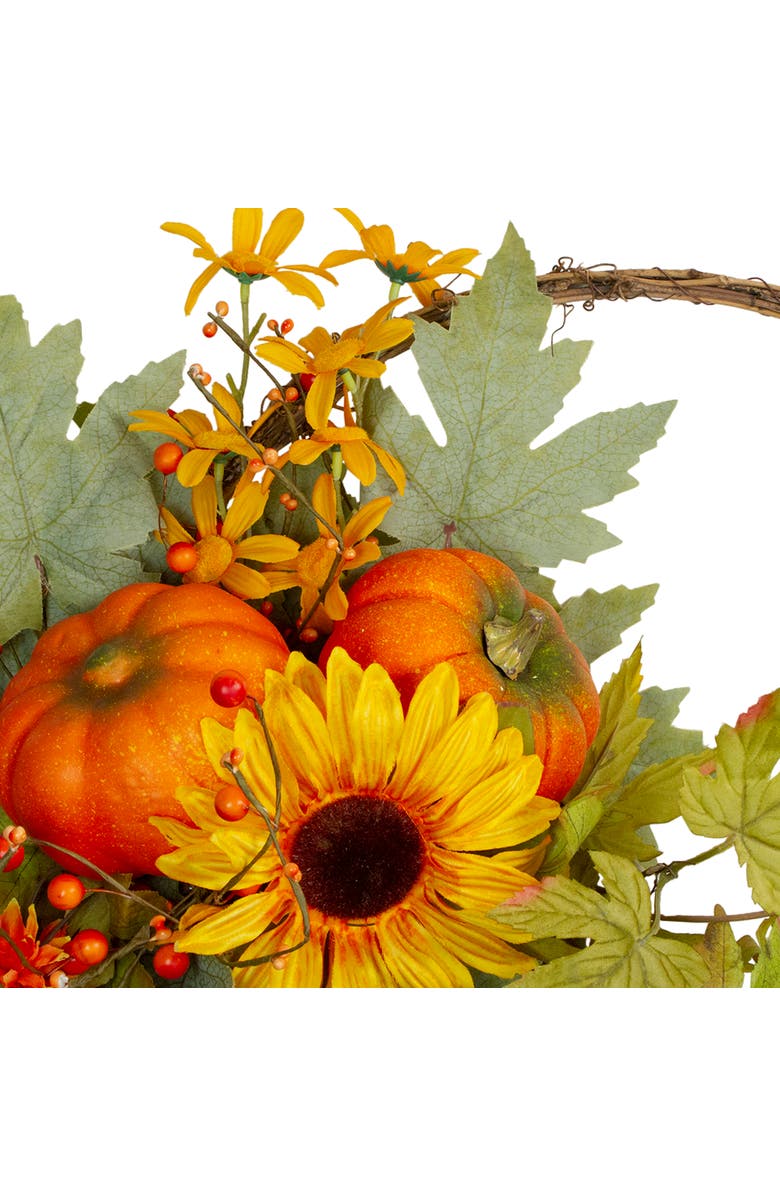 Northlight Cornucopia and Sunflower with Pumpkins Artificial Thanksgiving Wreath - 20-Inch, Unlit, Alternate, color, 