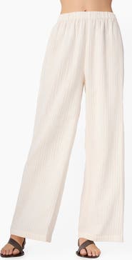 CAMI NYC Lima Metallic Stripe Wide Leg Cotton Pants
