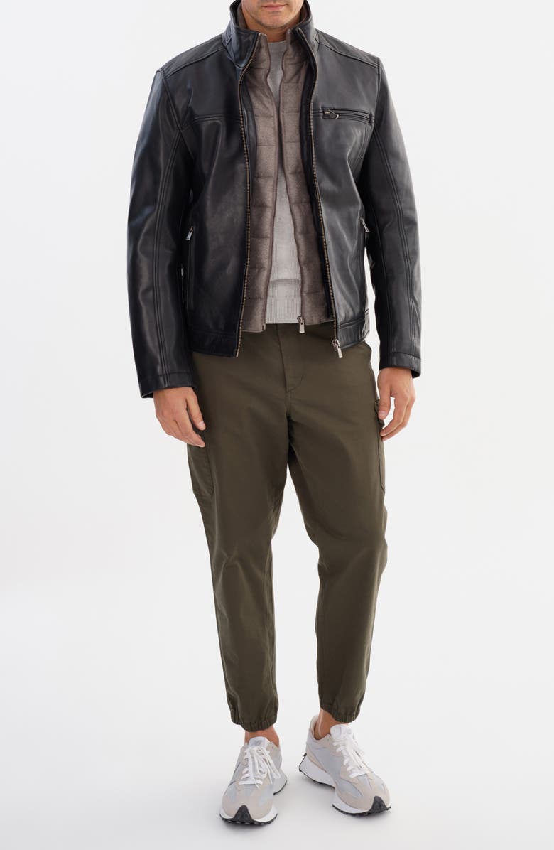 REGENCY Leather Bomber Jacket, Alternate, color, Black