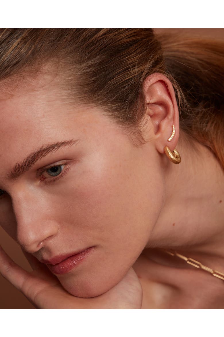 Wander Hoops Bold. Handmade in Italy, Alternate, color, Gold Plated