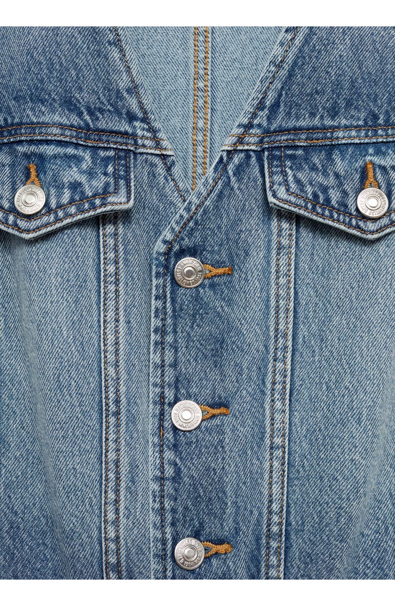 MANGO Sleeveless Wide Leg Denim Jumpsuit, Alternate, color, 