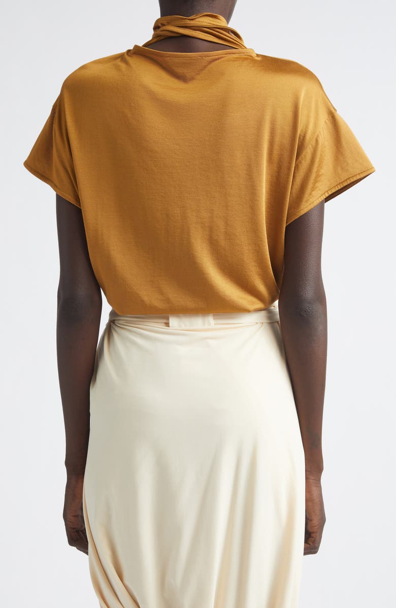Lemaire Scarf Neck Jersey Top, Alternate, color, Cinnamon Brown