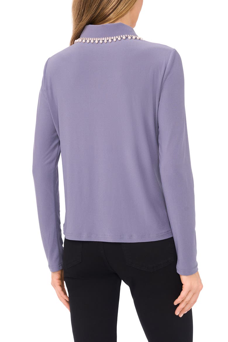 Faux Pearl & Rhinestone Detail Knit Top, Alternate, color, MOOD BLUE