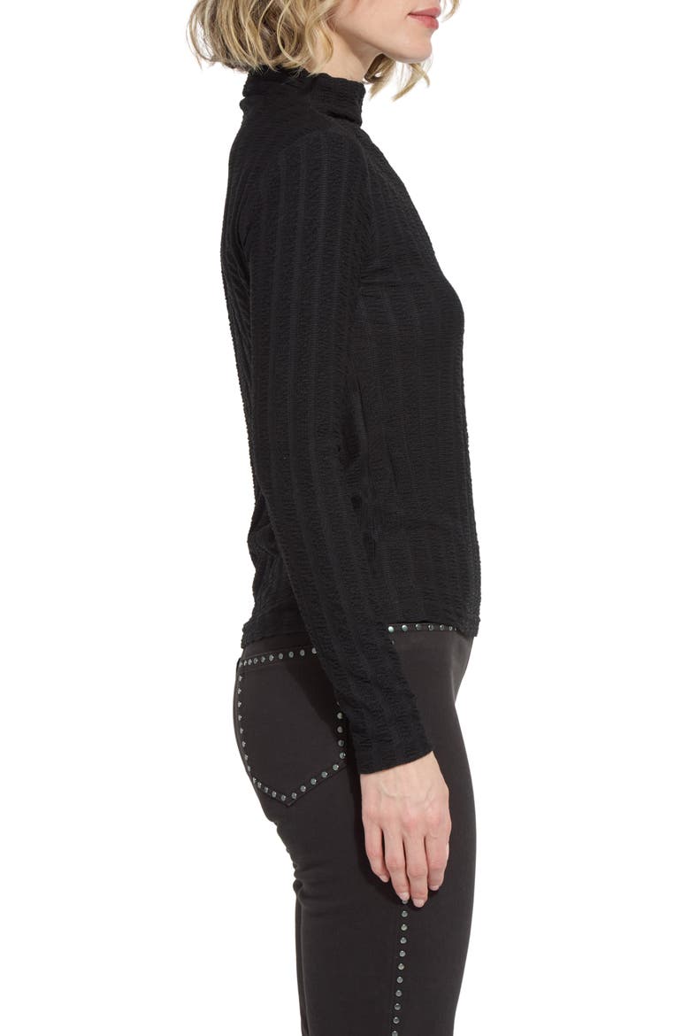 Isaura Funnel Neck Top, Alternate, color, BLACK VERTICAL TEXTURE