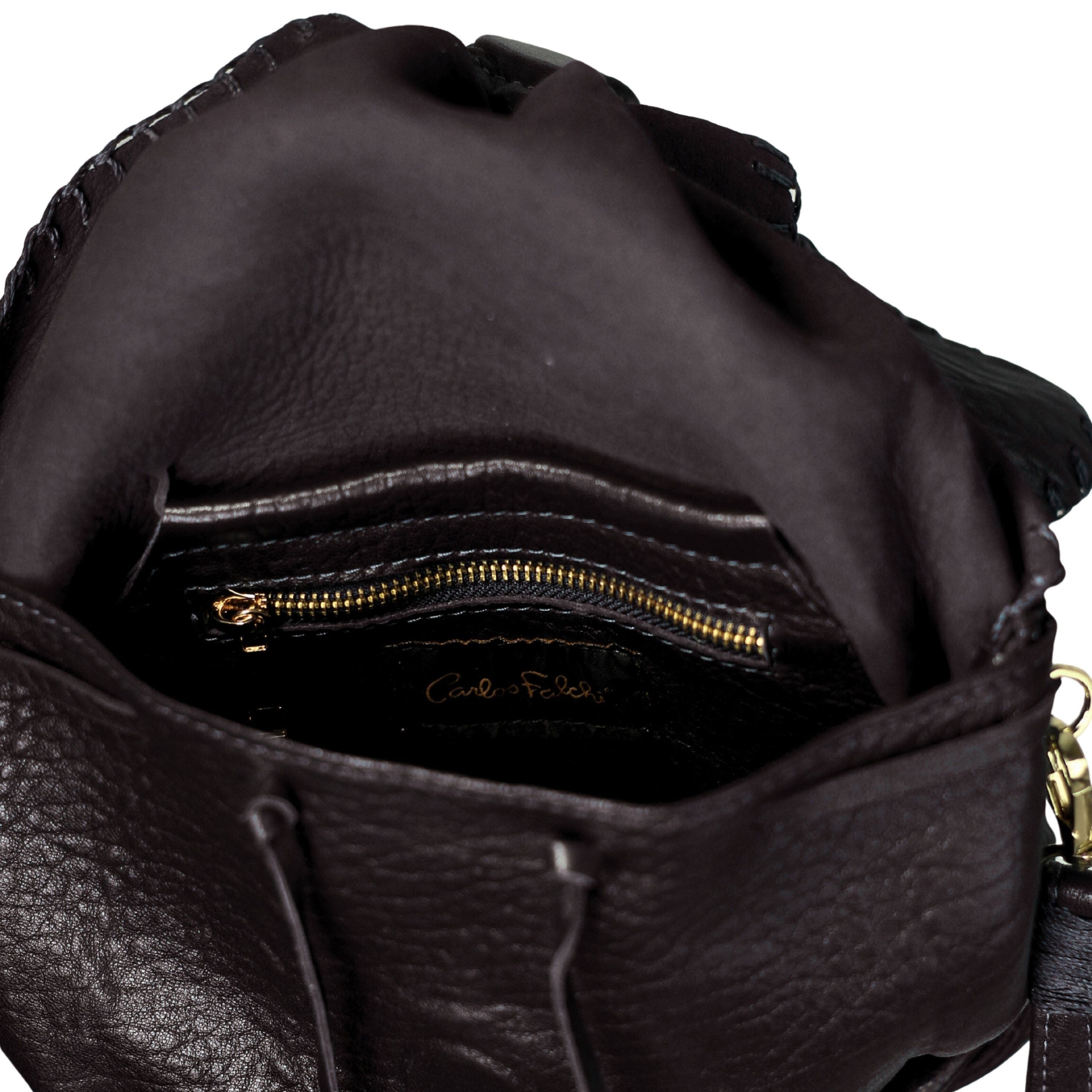 Carlos Falchi Medium Butterfly Lambskin Bag, Alternate, color, Black Obsidian