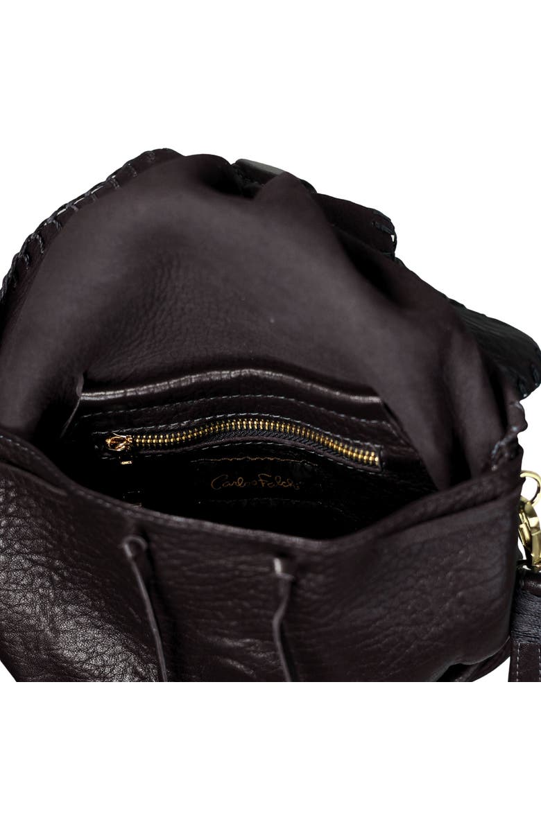 Carlos Falchi Medium Butterfly Lambskin Bag, Alternate, color, Black Obsidian