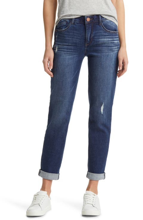 Gemma 'Ab'Solution Distressed Girlfriend Jeans (Regular & Petite)