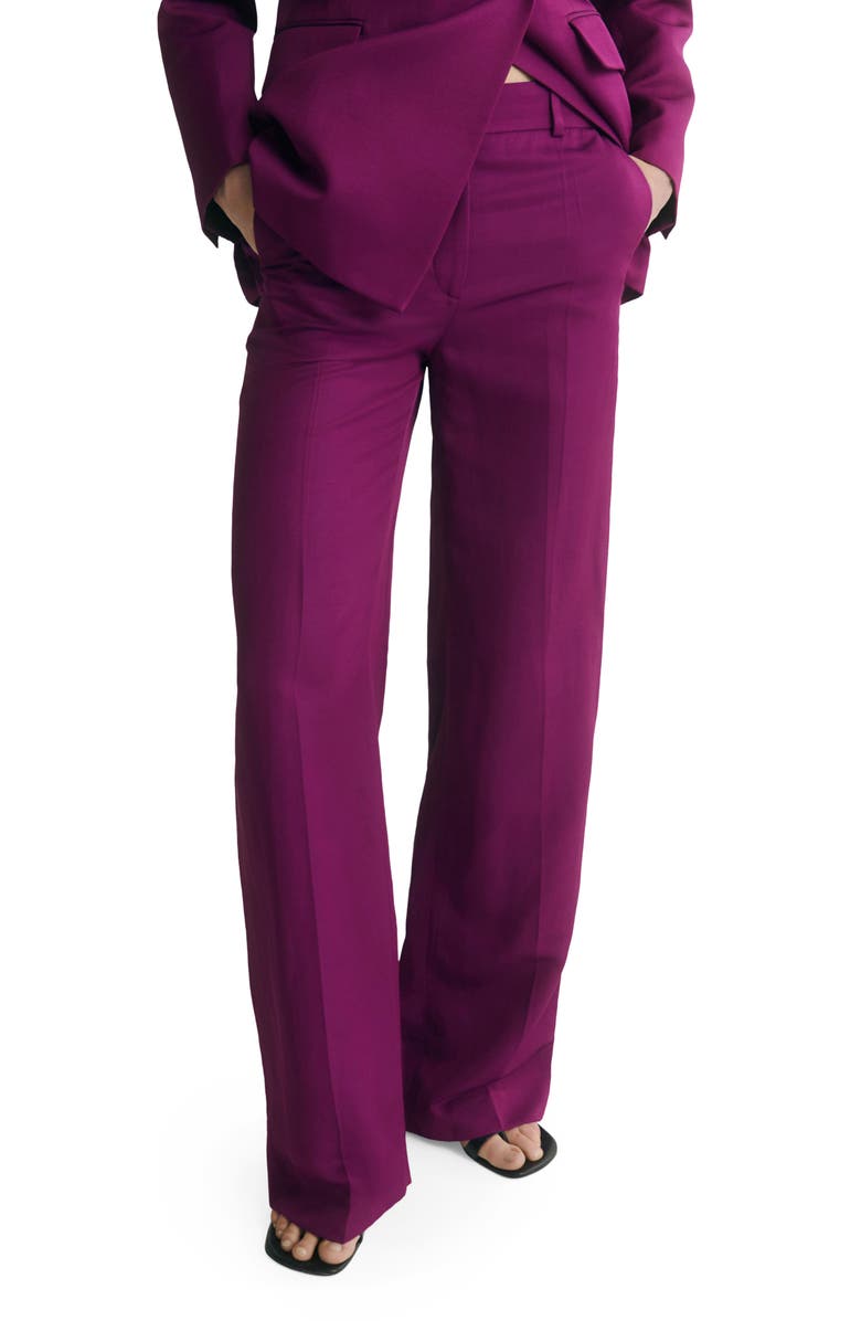MANGO Straight Leg Suit Trousers, Main, color, Fuchsia